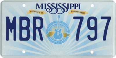 MS license plate MBR797