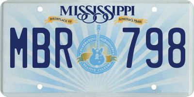 MS license plate MBR798