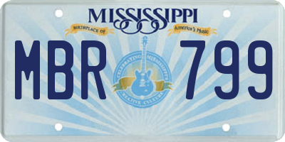 MS license plate MBR799