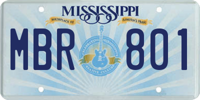 MS license plate MBR801