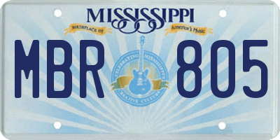 MS license plate MBR805