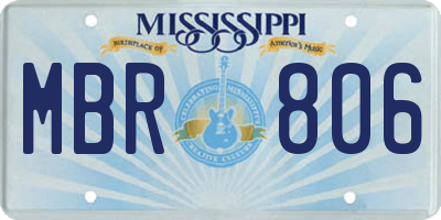 MS license plate MBR806