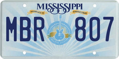 MS license plate MBR807