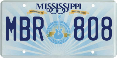 MS license plate MBR808