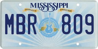 MS license plate MBR809