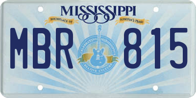 MS license plate MBR815