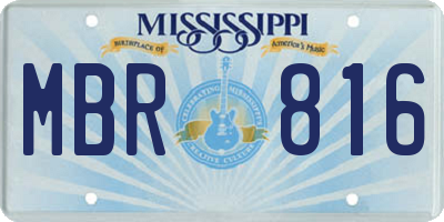 MS license plate MBR816