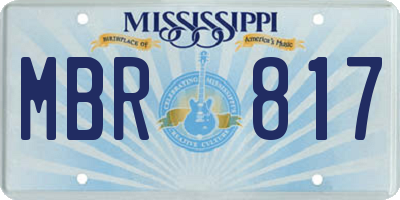MS license plate MBR817