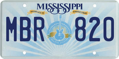MS license plate MBR820