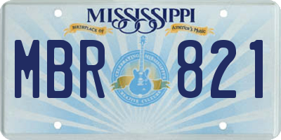 MS license plate MBR821