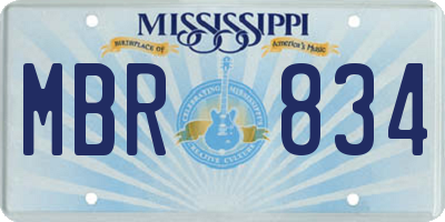 MS license plate MBR834