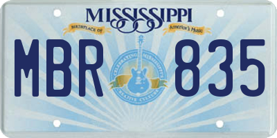 MS license plate MBR835