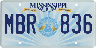MS license plate MBR836