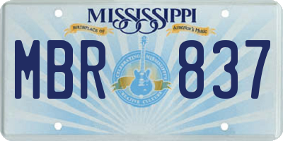 MS license plate MBR837
