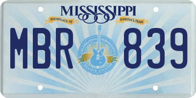 MS license plate MBR839