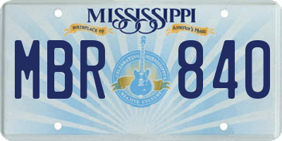 MS license plate MBR840