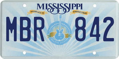 MS license plate MBR842