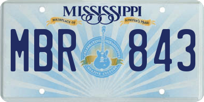 MS license plate MBR843