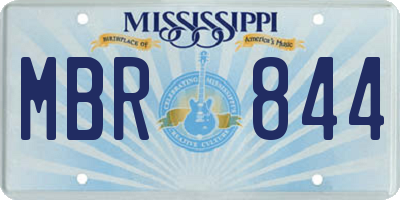 MS license plate MBR844