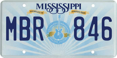 MS license plate MBR846