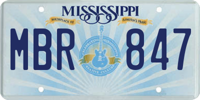 MS license plate MBR847