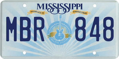 MS license plate MBR848