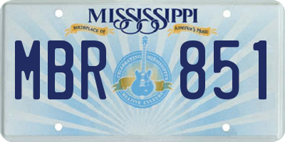 MS license plate MBR851