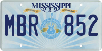 MS license plate MBR852
