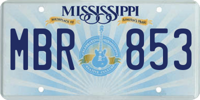 MS license plate MBR853