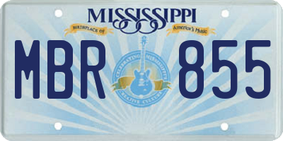 MS license plate MBR855