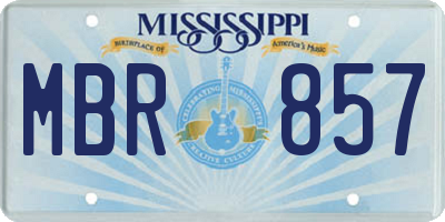 MS license plate MBR857
