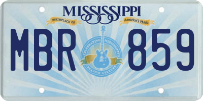 MS license plate MBR859