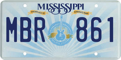 MS license plate MBR861