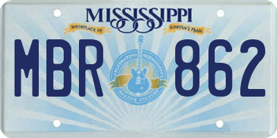 MS license plate MBR862