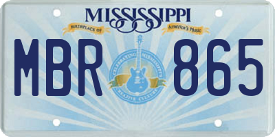 MS license plate MBR865
