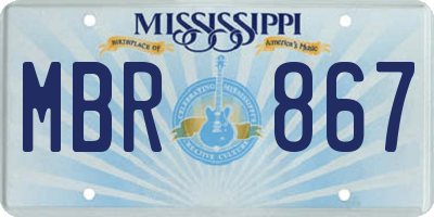 MS license plate MBR867