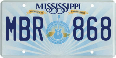 MS license plate MBR868