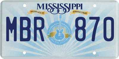 MS license plate MBR870