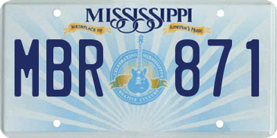 MS license plate MBR871