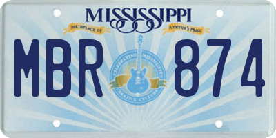 MS license plate MBR874