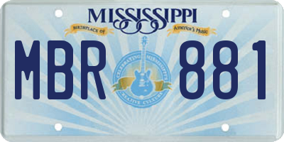 MS license plate MBR881