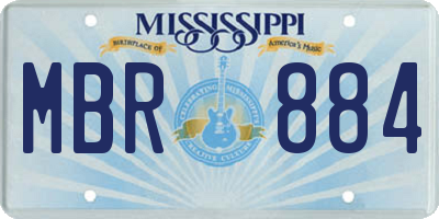 MS license plate MBR884
