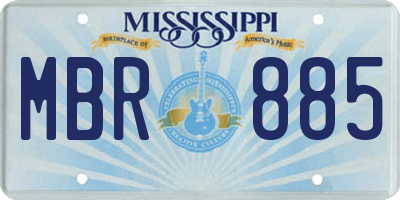 MS license plate MBR885