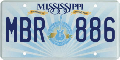 MS license plate MBR886