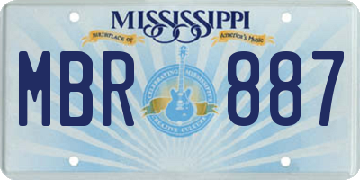 MS license plate MBR887