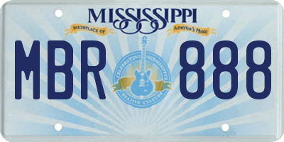MS license plate MBR888