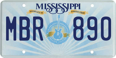MS license plate MBR890