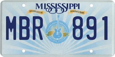 MS license plate MBR891