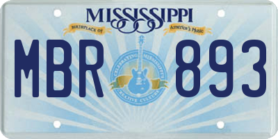 MS license plate MBR893