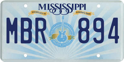 MS license plate MBR894